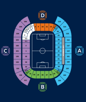 Stadionplan zum Auswärtsspiel bei RB Leipzig