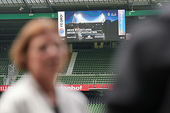 A look at the screen inside the stadium