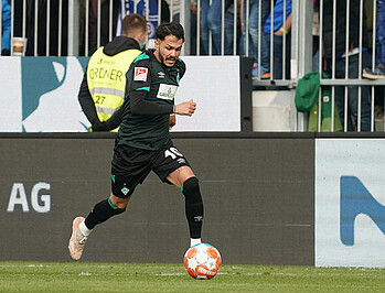 Werder-Spieler Leonardo Bittencourt beim Spiel in Darmstadt