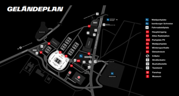 Der Geländeplan vom Deutsche Bank Park