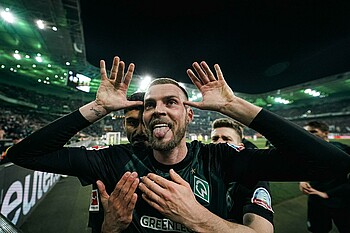 Marvin Ducksch jubelt nach einem Tor gegen Gladbach.