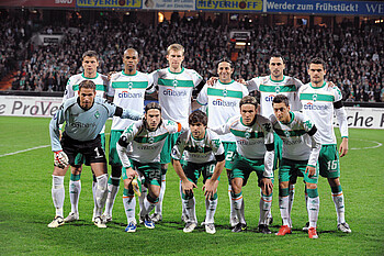 Ein Mannschaftsbild des SVW vor dem UEFA-Cup gegen Udinese Calcio 2009.