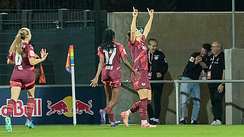 Giovanna Hoffmann jubelt nach ihrem Treffer zum 2:0. 