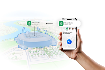 Eine Grafik vom Weserstadion mit Buttons von SafeNow