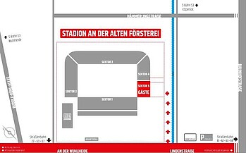Der Stadionplan mit dem Gästebereich bei Union Berlin.
