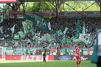 Ein Bild vom Gästeblock bei Union Berlin