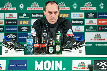 Ole Werner during the press conference.