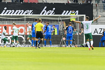 Ingolstadt's Nico Antonitsch heads the ball into his own net.