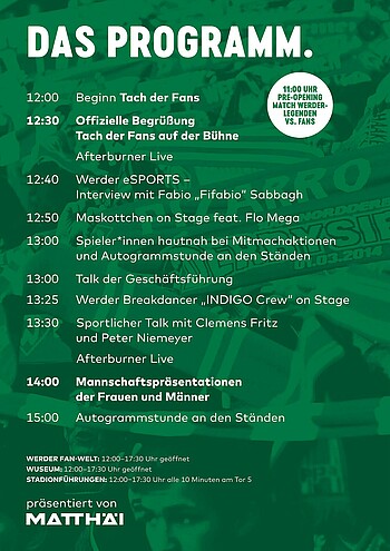 Das Programm zum Tach der Fans 2024