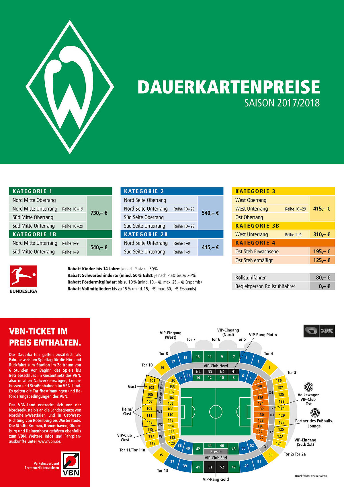 Preise | SV Werder Bremen Ticketshop