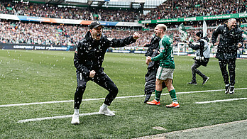 Ole Werner celebrating. 