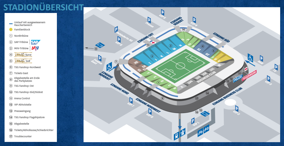 Die Stadionübersicht in Hoffenheim. 