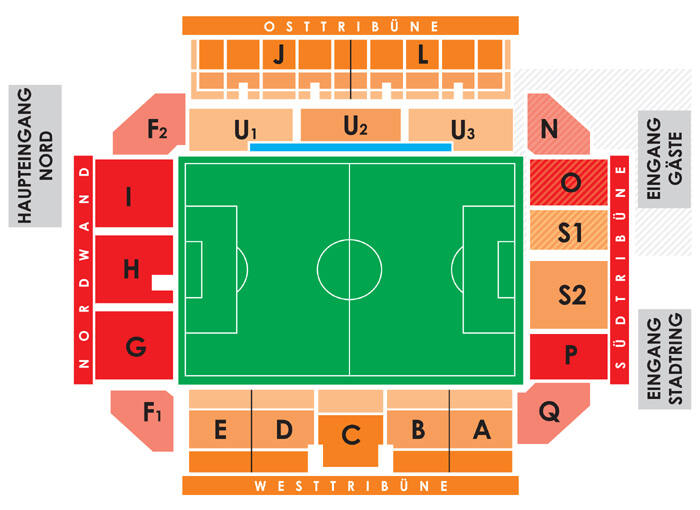 Der Stadionplan von Energie Cottbus. 